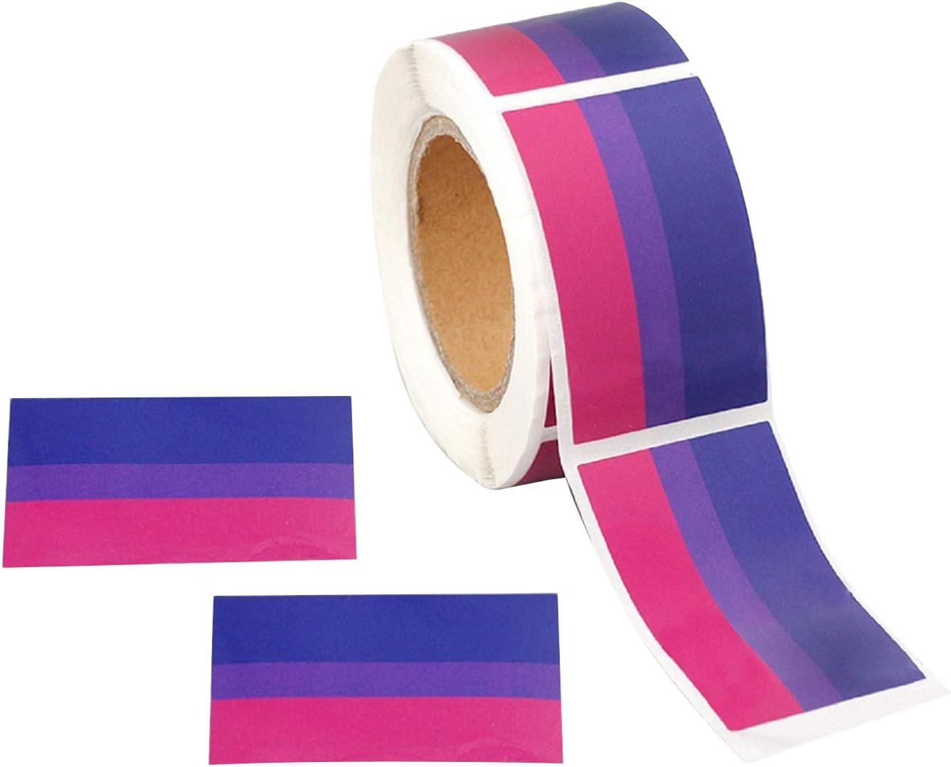 Fundraising For A Cause | 250 Bisexual Flag Stickers for Pride Month - Wholesale Bi-Pride Stickers on a Roll (1 Roll - 250 Stickers)