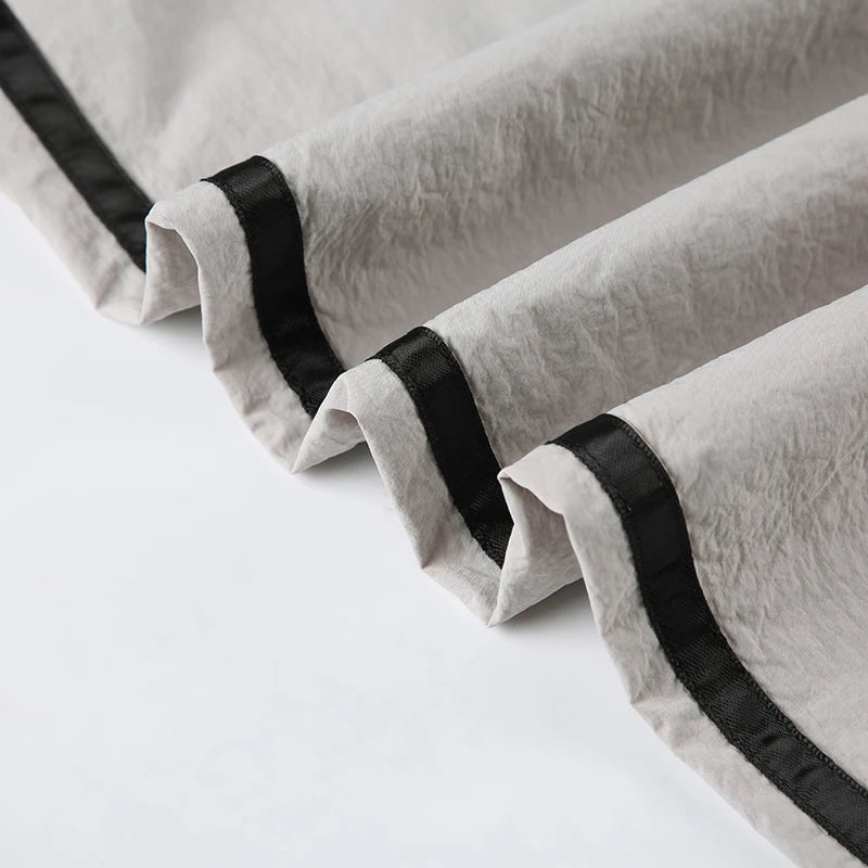BIIKPIIK Streetwear Striped Parachute Pants Casual Contrast Color Drawstring Loose Trousers All-match Sporty Pants Spring Summer