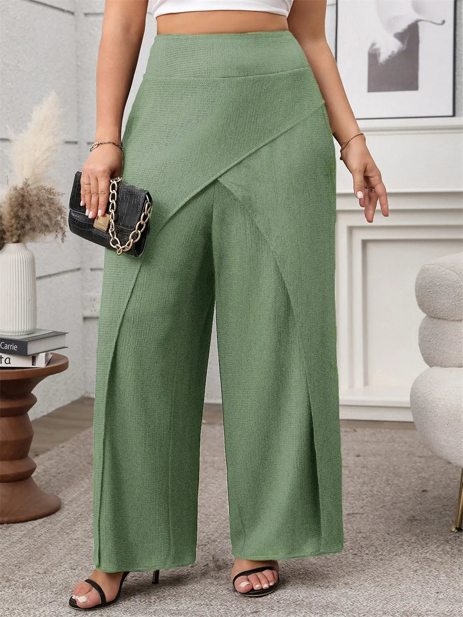Women High Waisted Palazzo Pants Elegant Floral Print Wide Leg Trousers for Summer Beach Vacation Party Evening Wear