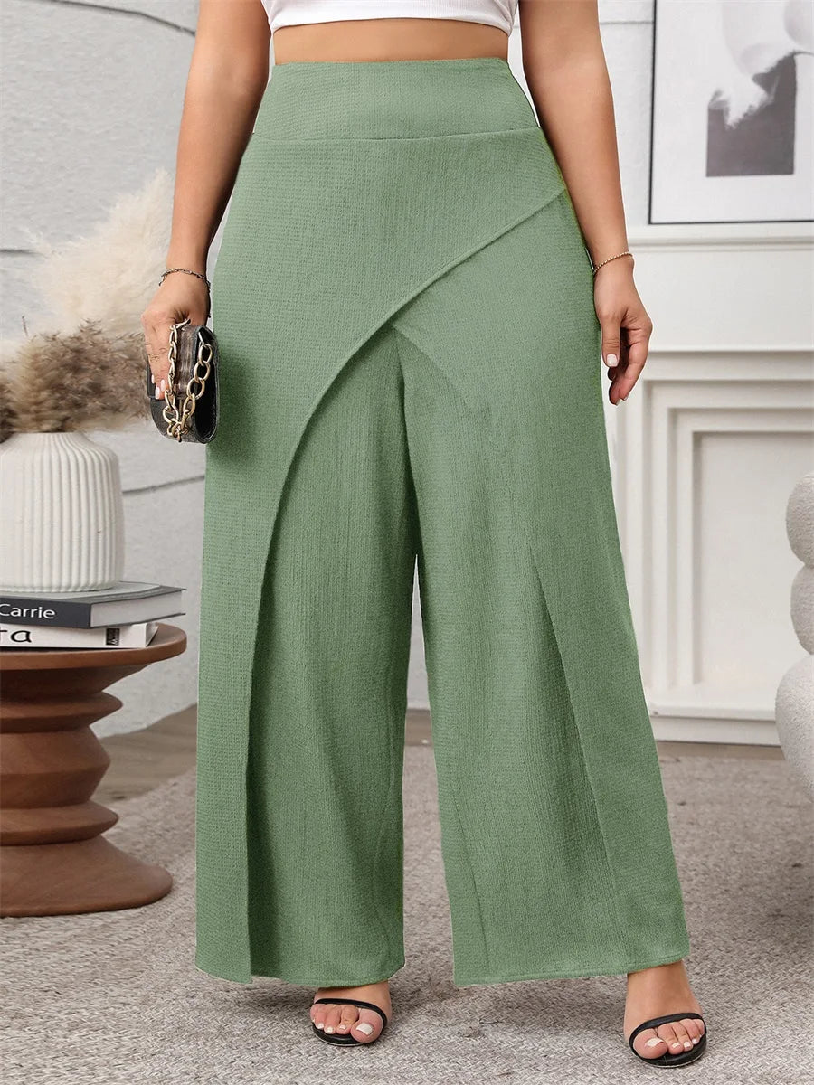 Women High Waisted Palazzo Pants Elegant Floral Print Wide Leg Trousers for Summer Beach Vacation Party Evening Wear