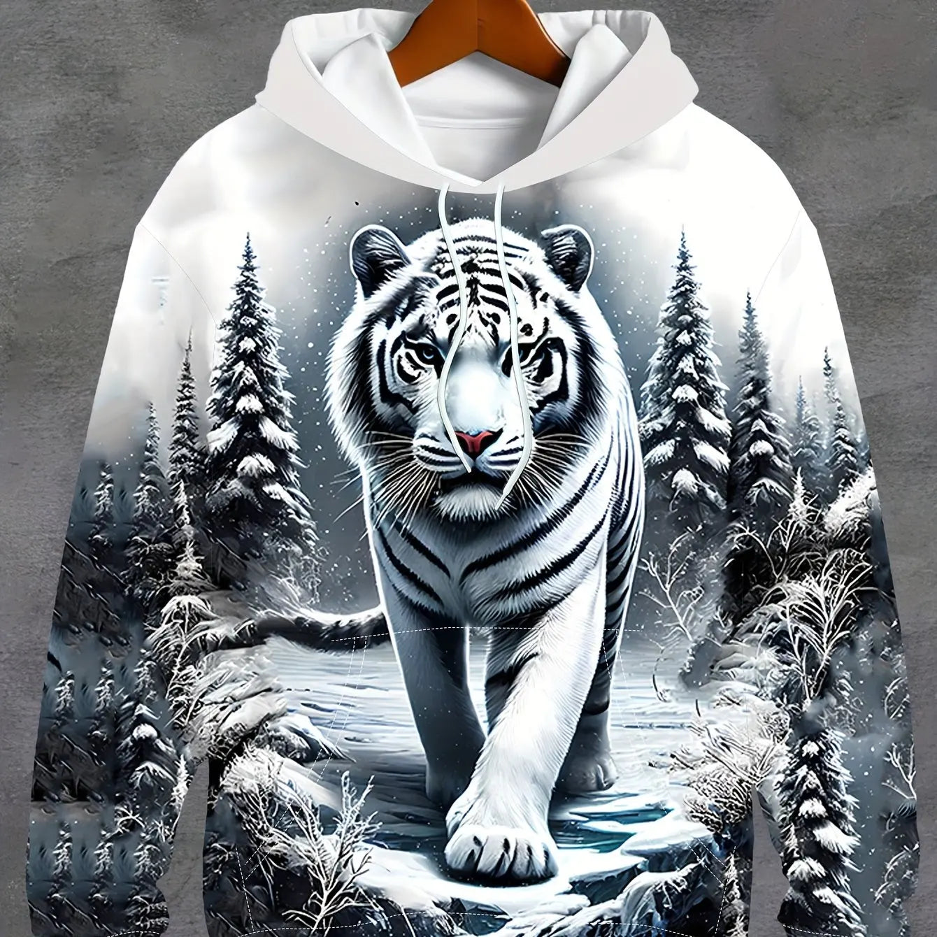 Men's Hoodie Loose Hooded Sweatshirt Fashion Tiger 3D Printing Pattern Tops 2024 New Autumn Man Hoodie Y2k Sweatshirts for Men