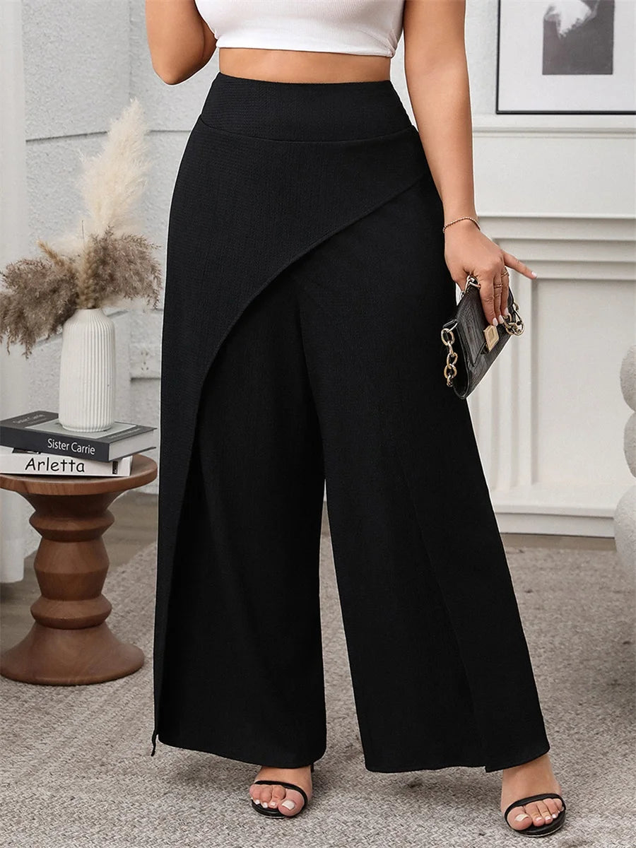 Women High Waisted Palazzo Pants Elegant Floral Print Wide Leg Trousers for Summer Beach Vacation Party Evening Wear