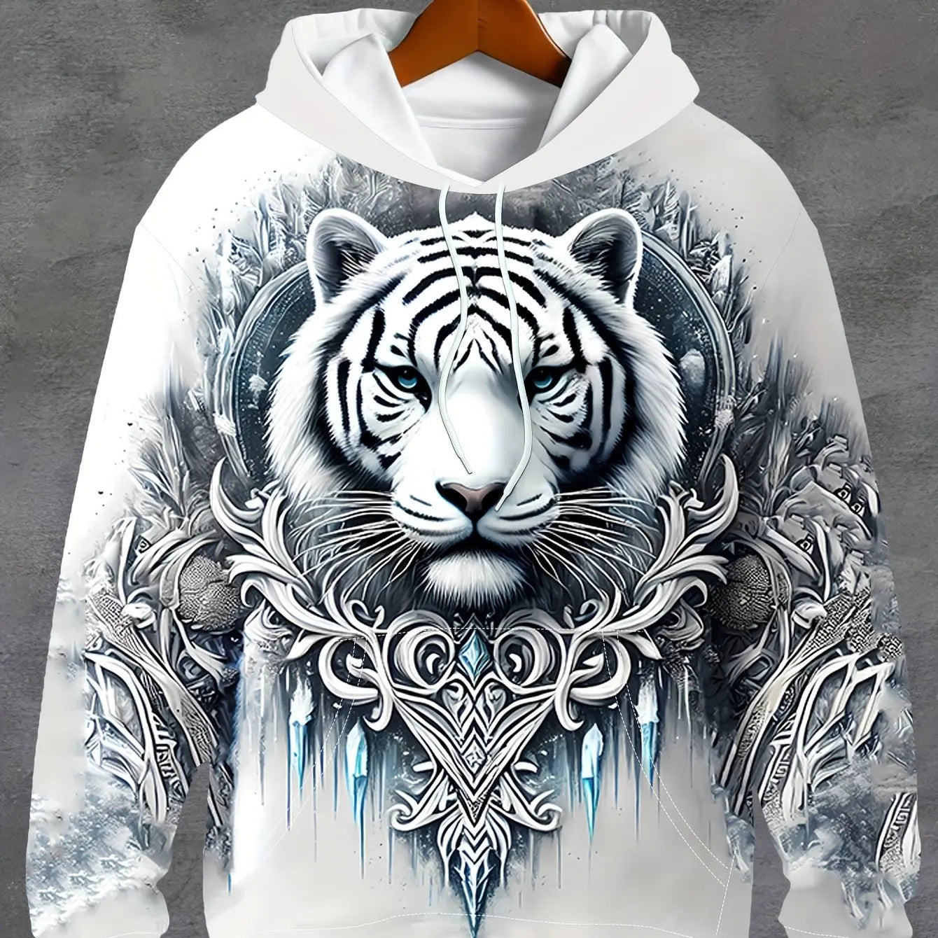 Men's Hoodie Loose Hooded Sweatshirt Fashion Tiger 3D Printing Pattern Tops 2024 New Autumn Man Hoodie Y2k Sweatshirts for Men