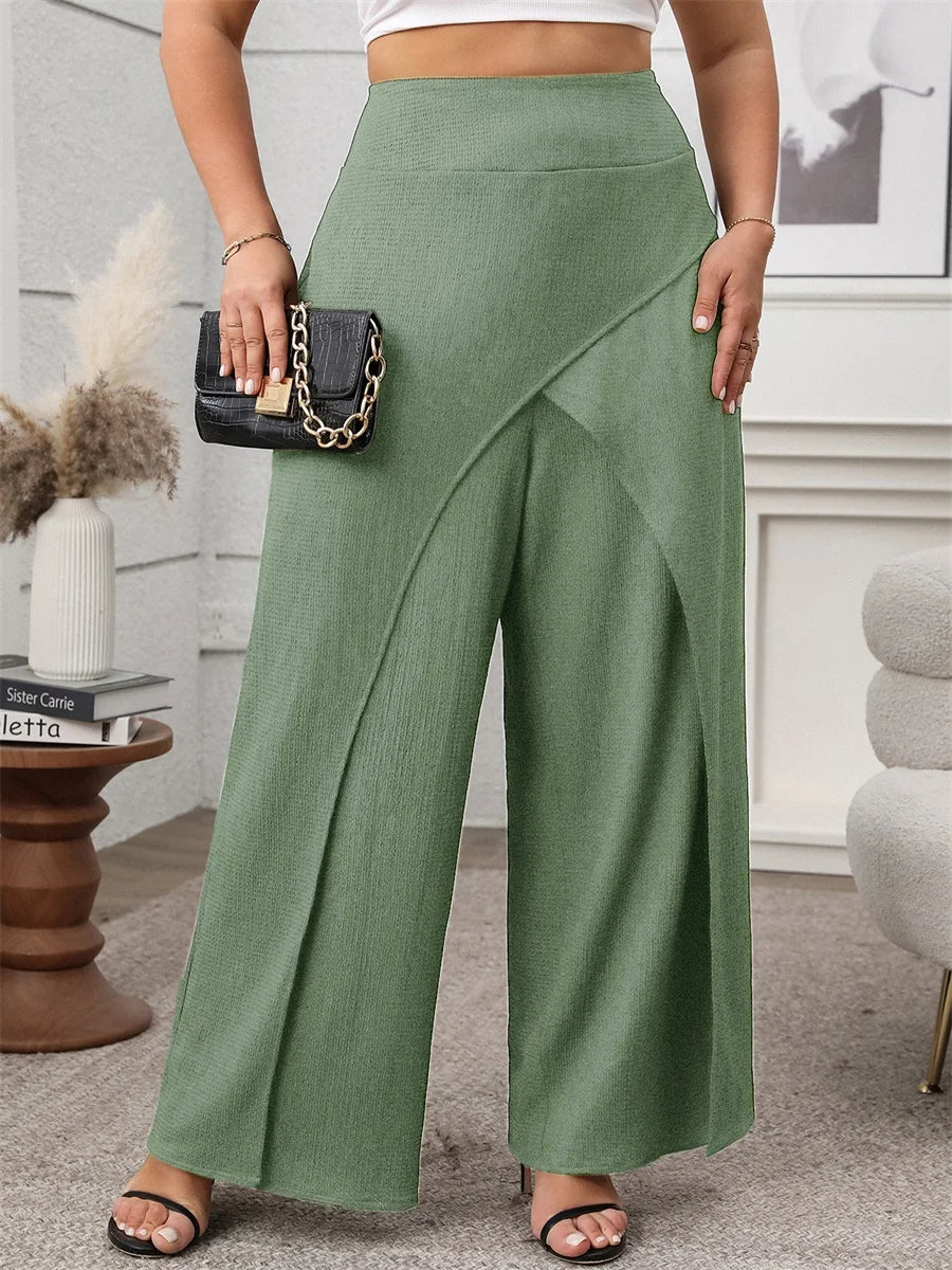 Women High Waisted Palazzo Pants Elegant Floral Print Wide Leg Trousers for Summer Beach Vacation Party Evening Wear