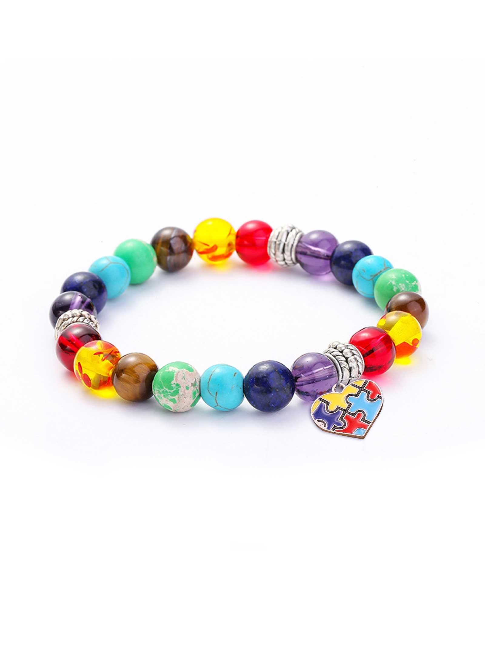 YANCHUN Autism Awareness Bracelet Inspirational Autism Support Accessories Autistic Shirt Stuff for Men Women Jewelry Meditation Gifts