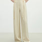 FSLE High Waist Straight Casual Pants For Women Summer 2025 New Arrival Nomadic Style Strappy Hemp Wide Leg Pants 25FS12282