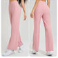 High-waisted trailing sports pants quick-drying wide-legged pants pink casual straight pants women outside thick yoga pants