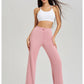 High-waisted trailing sports pants quick-drying wide-legged pants pink casual straight pants women outside thick yoga pants