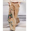 Modigirl Women's Wide Leg Pants With Belted 2025 Spring Summer Floral Printed Loose Vintage High Waisted Casual Trousers Woman