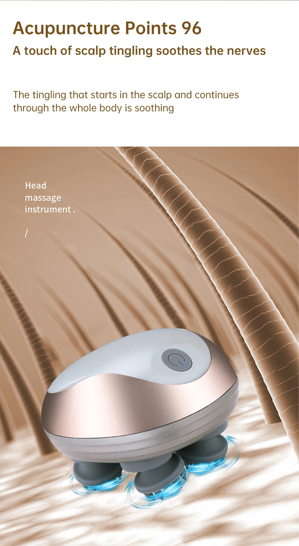 Electric Head Massager Mutifunction for Cats Dogs Pets Scalp Massager Rechargeable Massage Contacts Body Relax Health Care