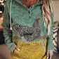 Wolf Hoodie Women Fashion Oversized Hoodies Vintage Sweats Girls Coat Women Sweatshirt Coat Hooded Pullover Owl Tracksuit Autumn