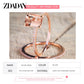 ZDADAN 925 Sterling Silver 2pcs 18K Rose Gold Square Zircon Rings For Women Wedding Jewelry