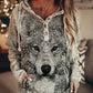 Wolf Hoodie Women Fashion Oversized Hoodies Vintage Sweats Girls Coat Women Sweatshirt Coat Hooded Pullover Owl Tracksuit Autumn